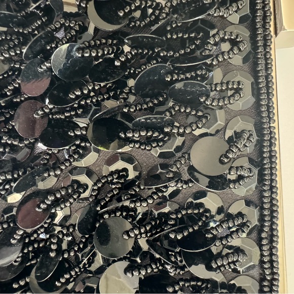 White House Black Market Sequined Beaded Clutch Bag - Picture 6 of 9